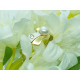 Anillo de oro amarillo y oro blanco con circonita y perla natural cultivada