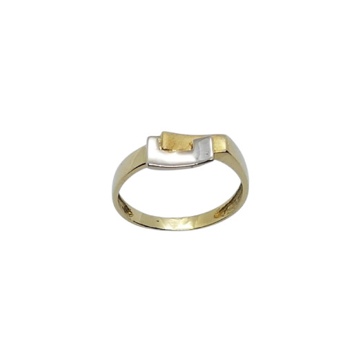 Anillo de oro amarillo y oro blanco