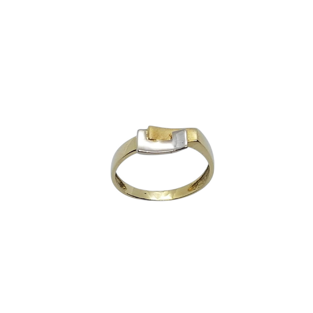 Anillo de oro amarillo y oro blanco
