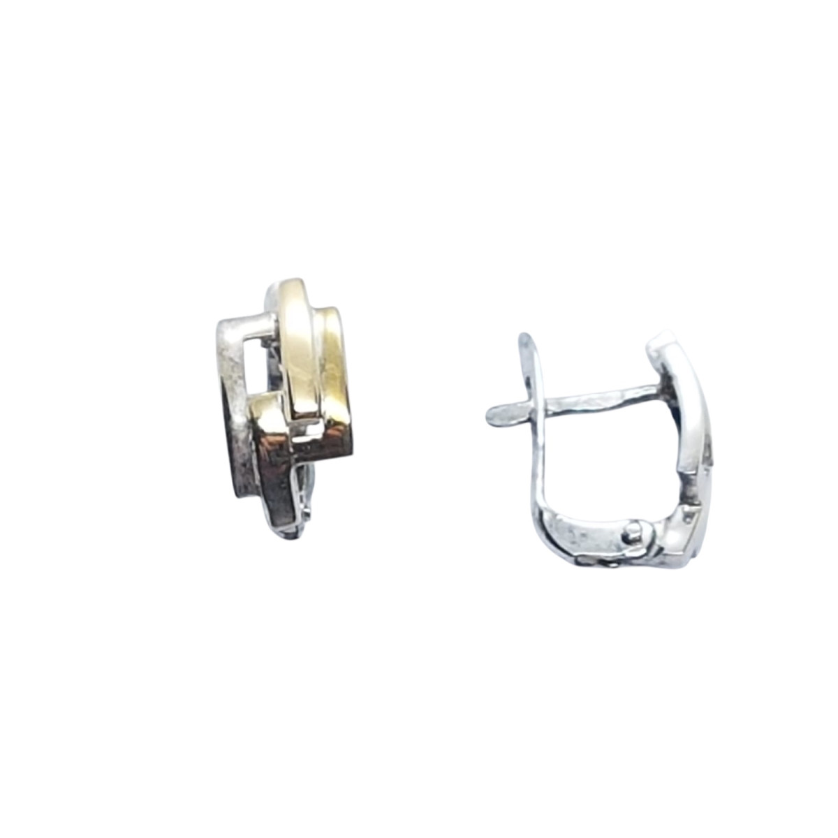 Pendientes de plata y oro amarillo