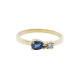 Anillo de oro amarillo con zafiro y diamante