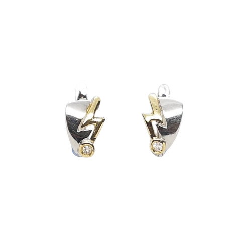 Pendientes de oro blanco y oro amarillo con diamantes