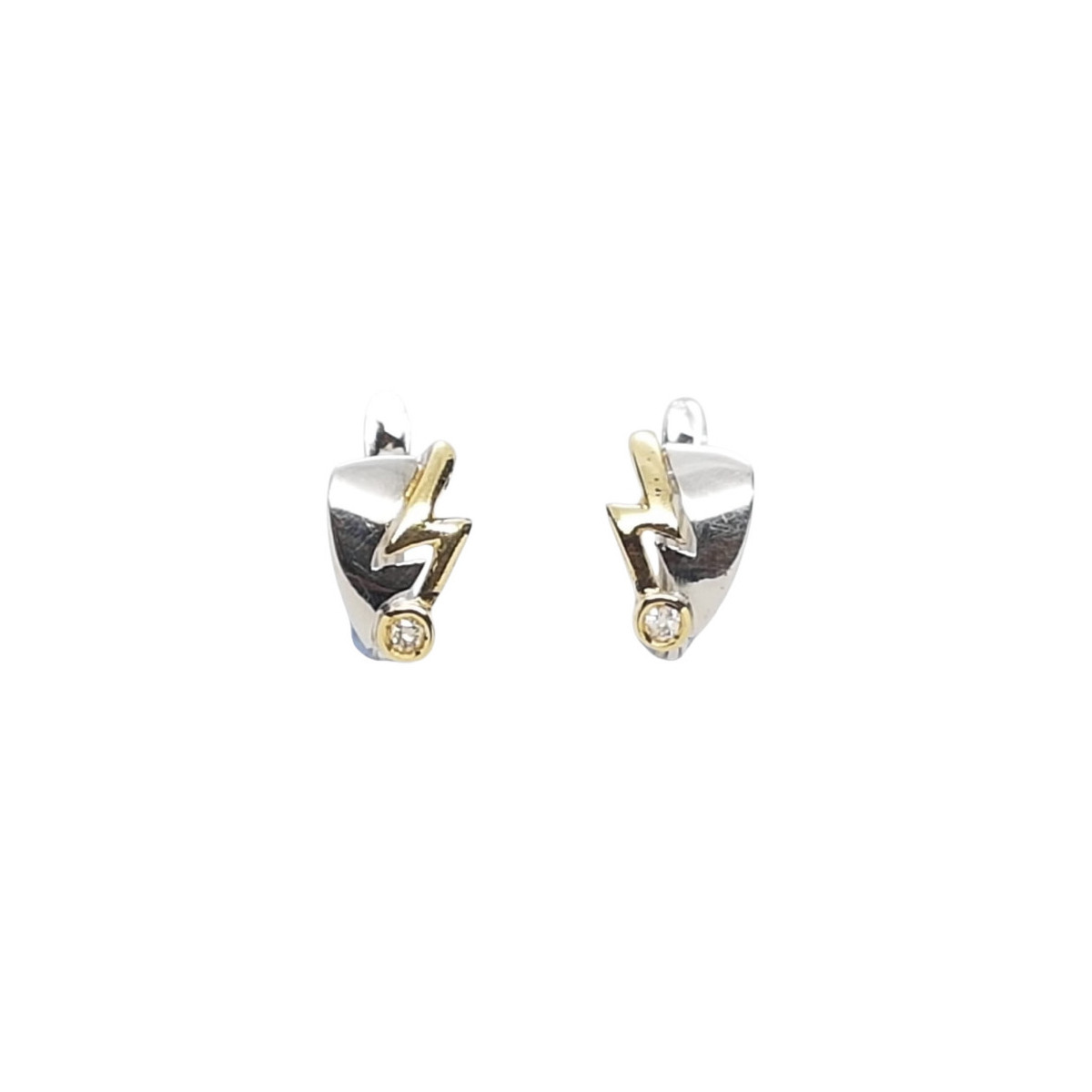 Pendientes de oro blanco y oro amarillo con diamantes