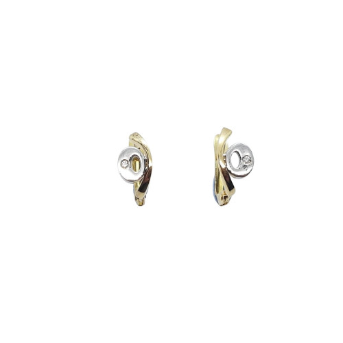 Pendientes de oro amarillo y oro blanco con diamantes