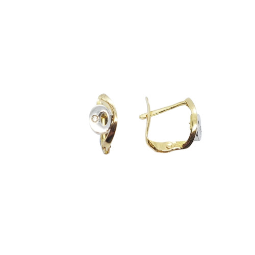 Pendientes de oro amarillo y oro blanco con diamantes