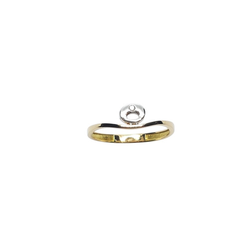 Anillo de oro amarillo y oro blanco con diamante