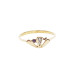 Anillo de oro amarillo con diamantes y rubí
