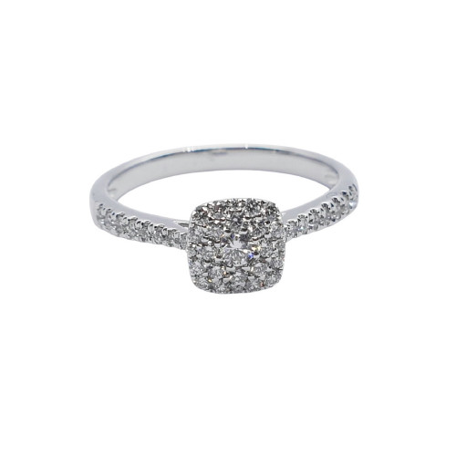 Anillo de oro blanco con diamantes