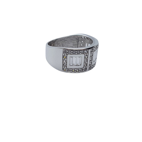 Anillo  de oro blanco con circonitas