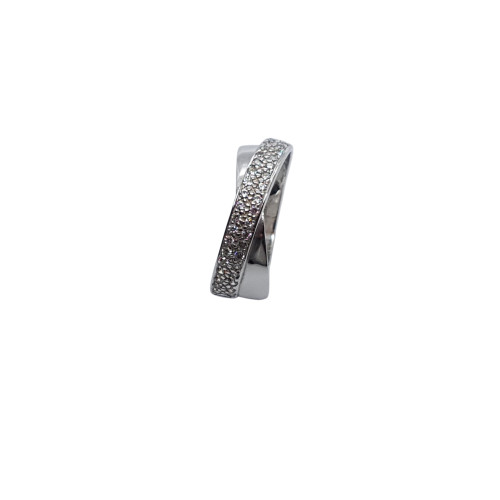 Anillo  de oro blanco con circonitas