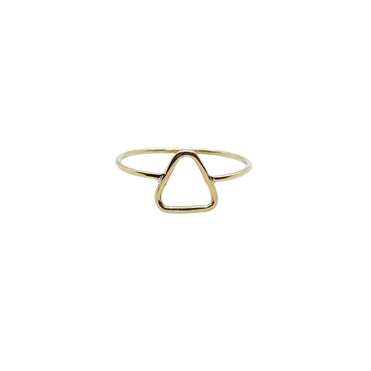 Anillo de oro amarillo con forma triangular