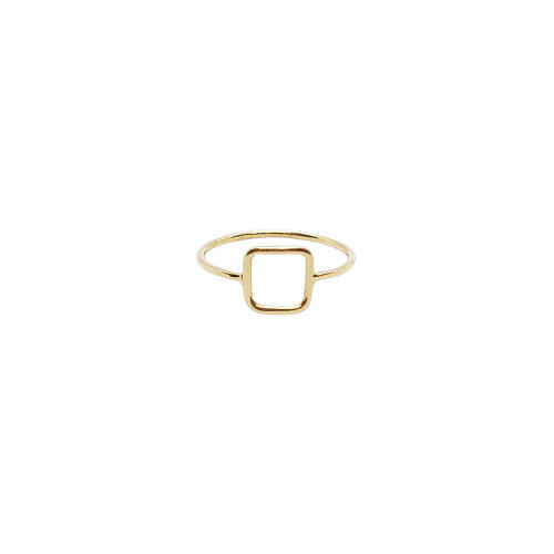 Anillo de oro amarillo con forma cuadrada