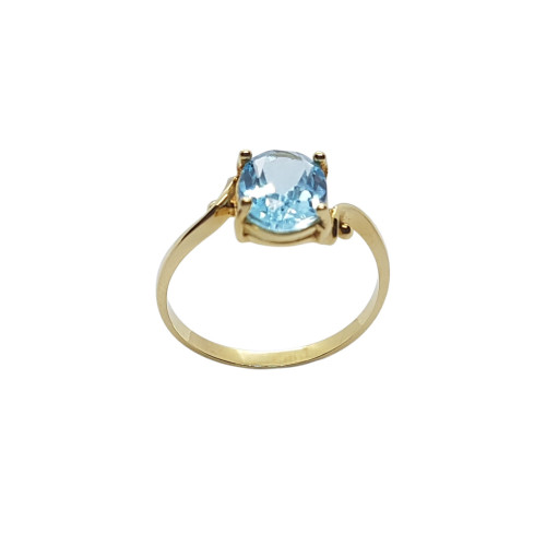 Anillo de oro amarillo con TOPACIO AZUL