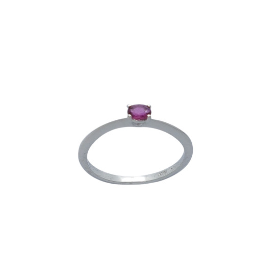 Anillo de oro blanco con rubí