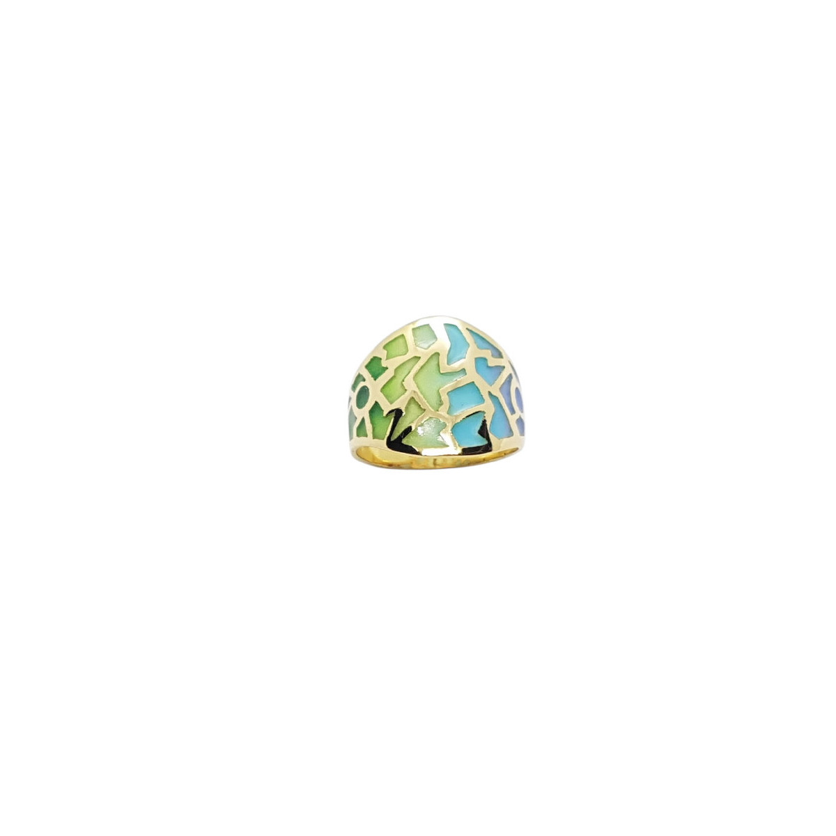 ANILLO DE ORO amarillo con esmalte