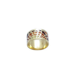 ANILLO DE ORO amarillo con esmalte