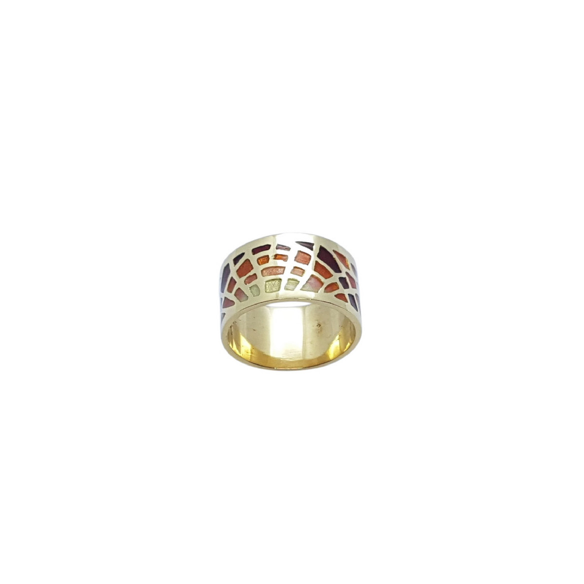 ANILLO DE ORO amarillo con esmalte
