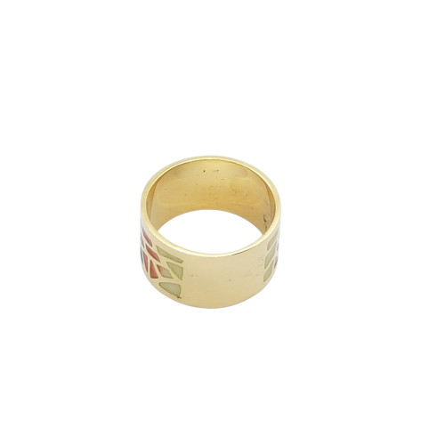 ANILLO DE ORO amarillo con esmalte