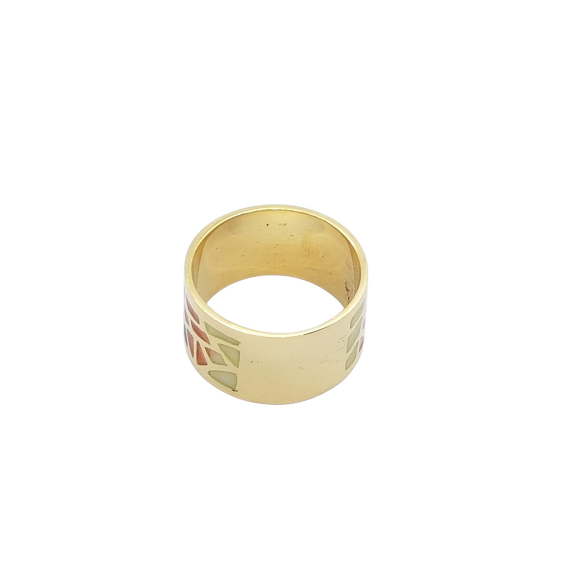 ANILLO DE ORO amarillo con esmalte