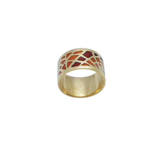 ANILLO DE ORO amarillo con esmalte