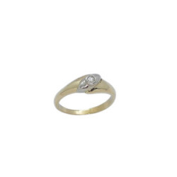 Anillo de oro amarillo y diamante