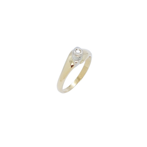 Anillo de oro amarillo y diamante