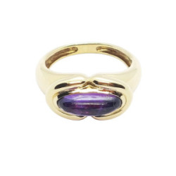 Anillo de oro amarillo con amatista