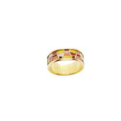 ANILLO DE ORO amarillo con esmalte