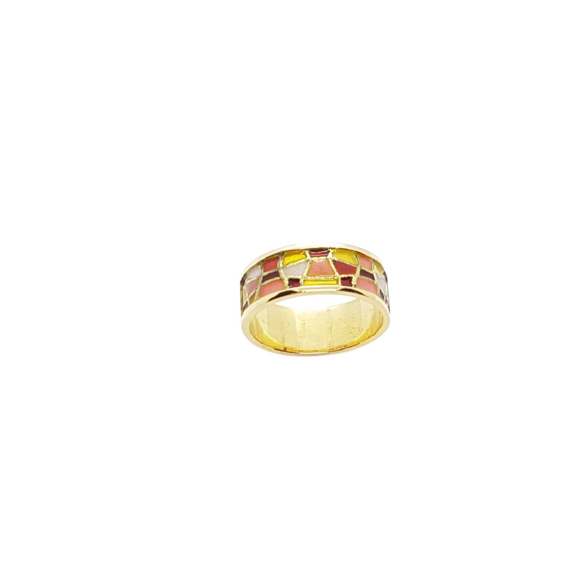 ANILLO DE ORO amarillo con esmalte