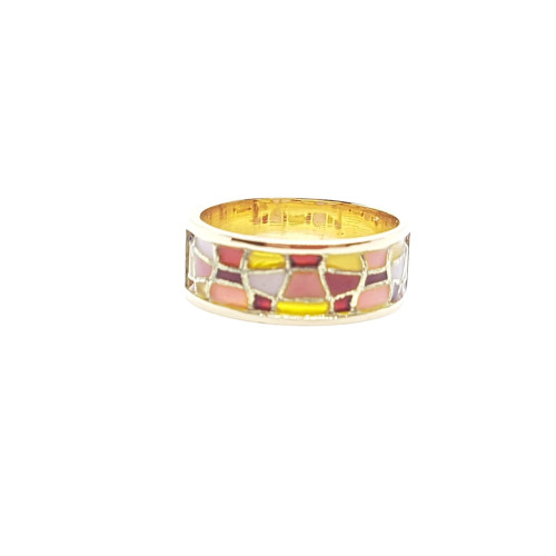 ANILLO DE ORO amarillo con esmalte