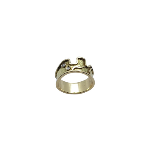Anillo de oro amarillo con diamantes