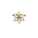 Anillo de oro amarillo con forma de flor y diamante
