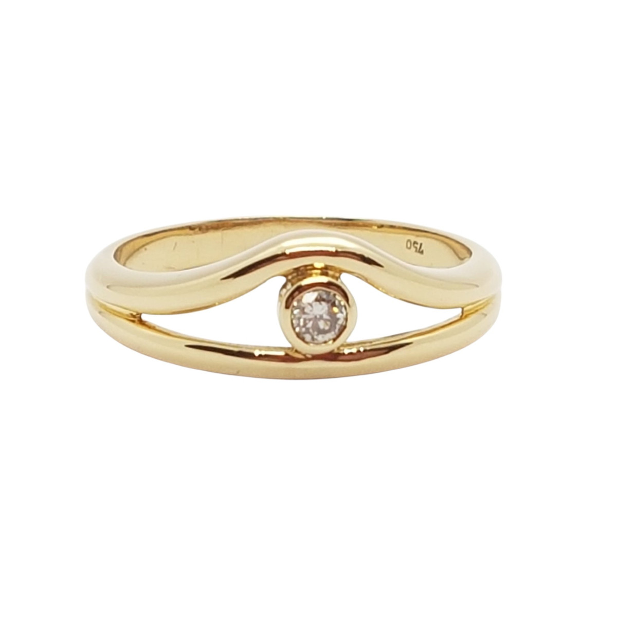 Anillo de oro amarillo y diamante