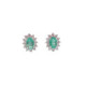 Pendientes de oro blanco en forma de Rosetón de esmeralda y diamantes