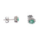 Pendientes de oro blanco en forma de Rosetón de esmeralda y diamantes