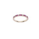 Anillo de oro rosa con diamantes y rubíes