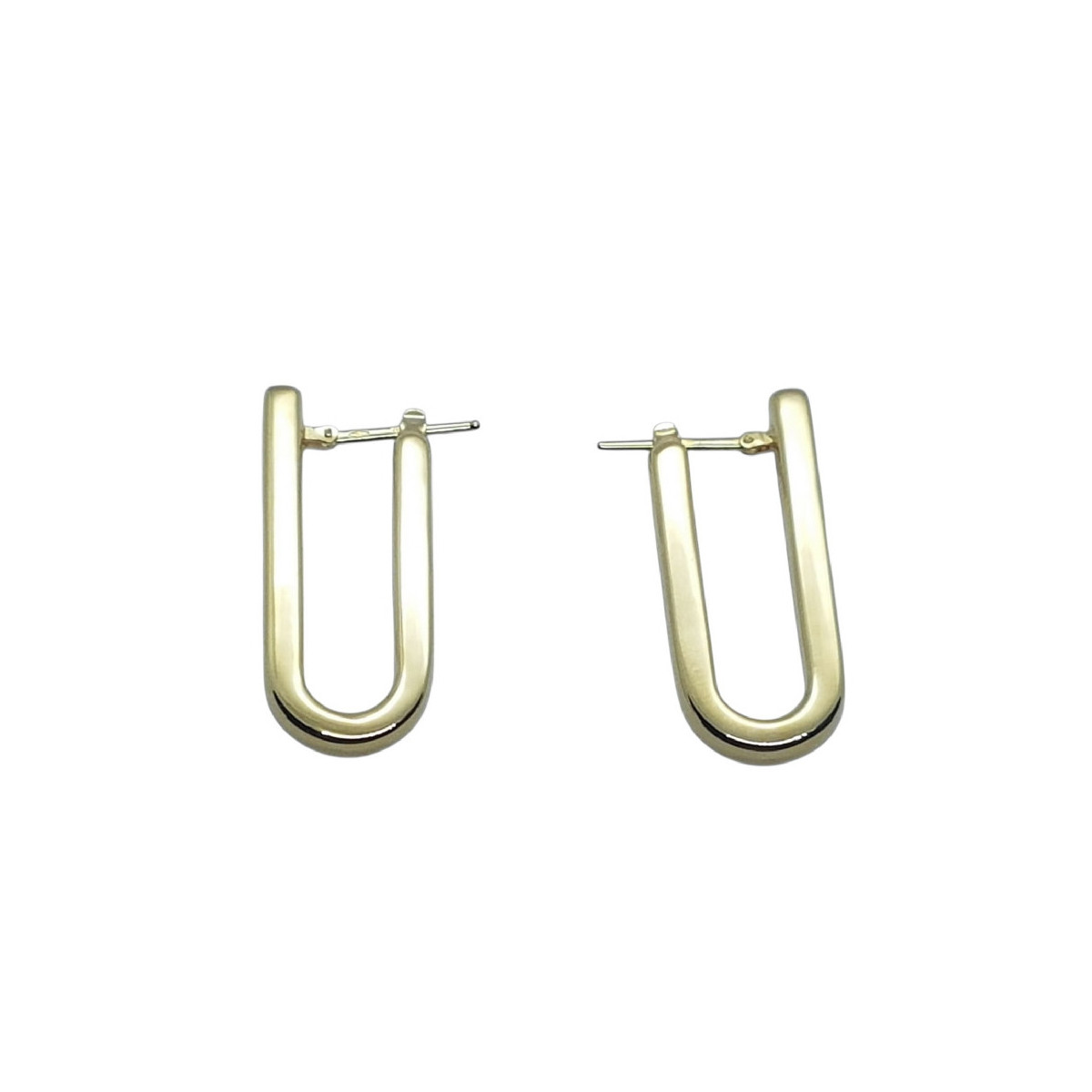 Pendientes de aro rectangulares de oro amarillo