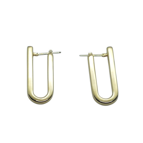Pendientes de aro rectangulares de oro amarillo