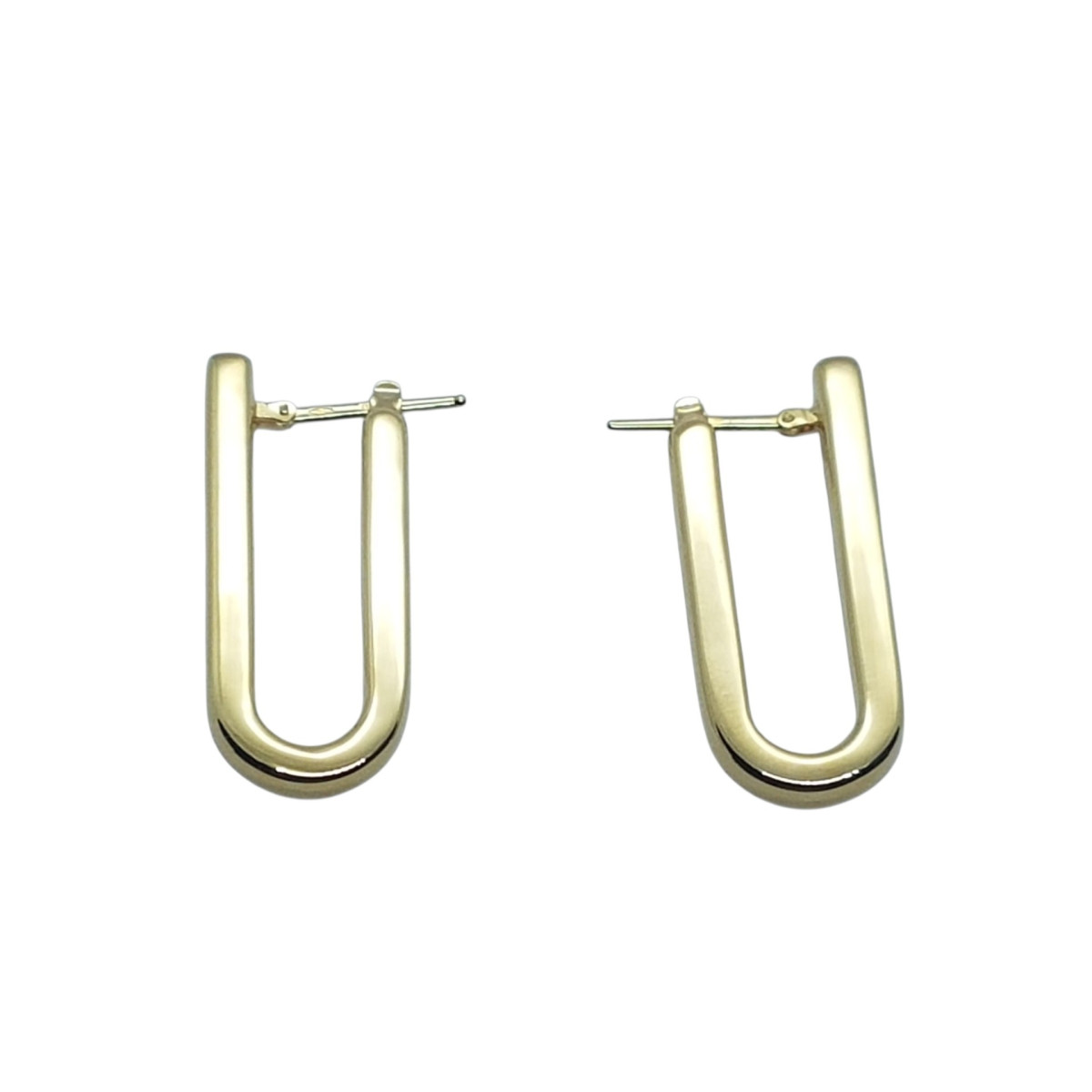 Pendientes de aro rectangulares de oro amarillo
