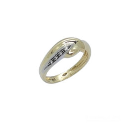 ANILLO DE ORO AMARILLO Y oro blanco con diamantes