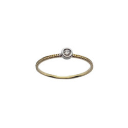 ANILLO DE ORO amarillo y oro BLANCO con DIAMANTE