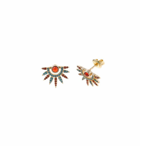 Pendientes de plata con circonitas de colores