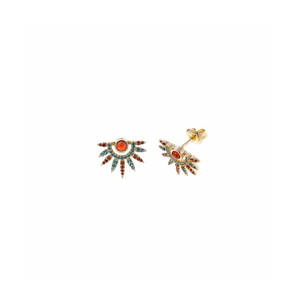 Pendientes de plata con circonitas de colores