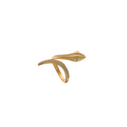 Sortija de plata con forma de serpiente y circonitas