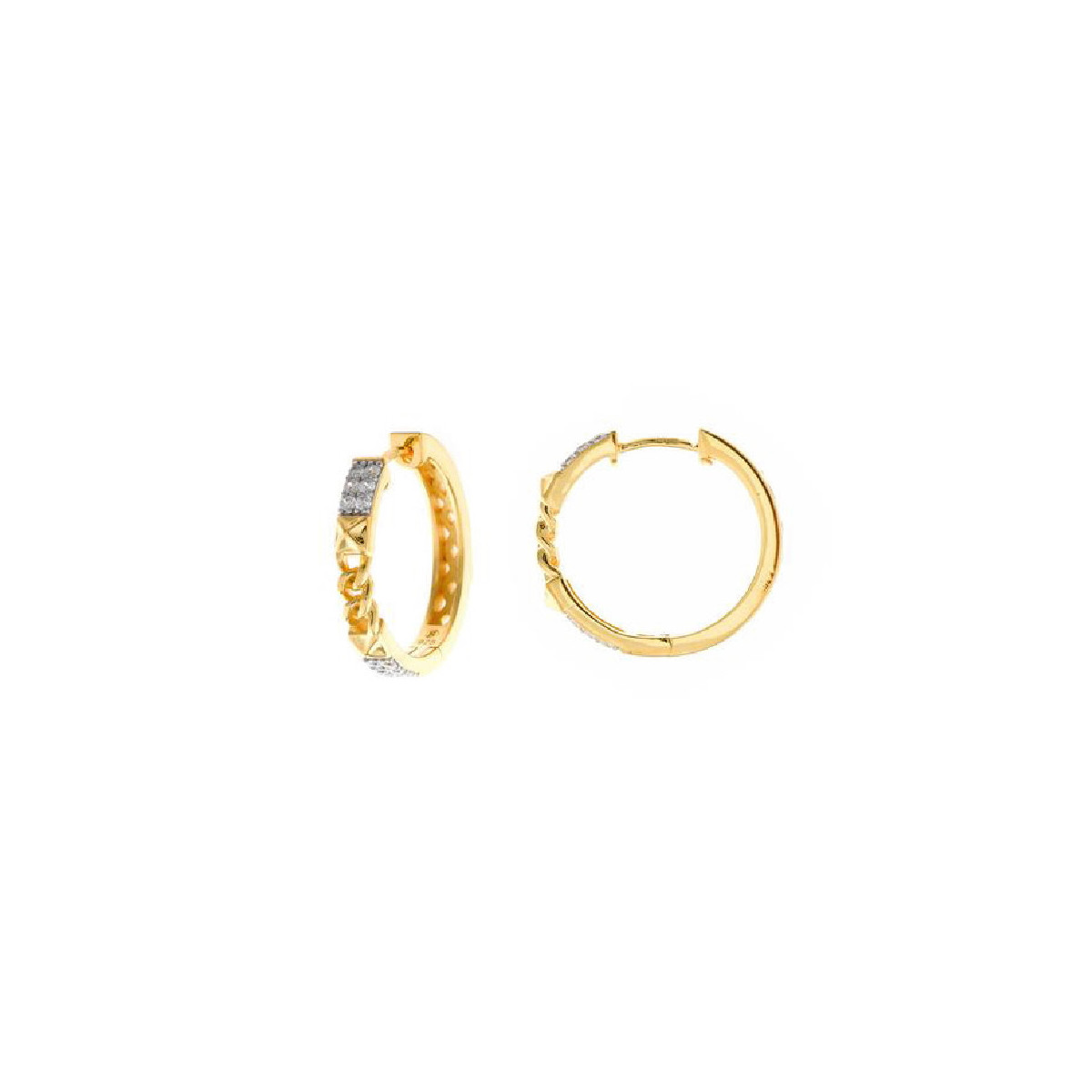 Pendiente estilo aros con circonitas