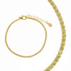 Rivière de plata con circonitas amarillas