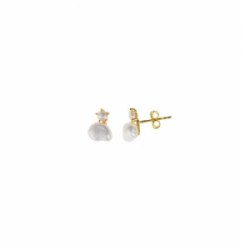 Pendientes de plata chapada con perlas naturales