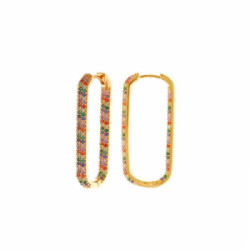 Pendientes de plata chapada con circonitas multicolor