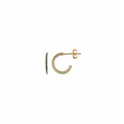 Pendientes de plata chapada con forma de aros y circonitas