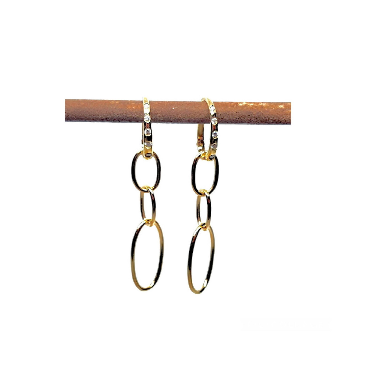 Pendientes de oro amarillo y diamantes